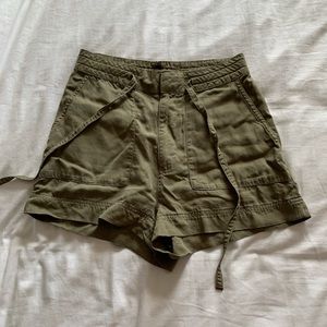 Army green high waist shorts from H&M